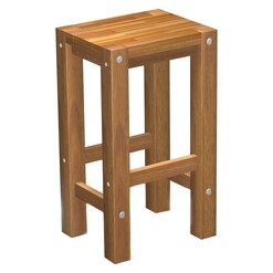 Picture of Sturdy Outdoor Bar Stool, Natural Wood QFurniture