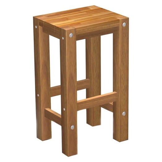 Picture of Sturdy Outdoor Bar Stool, Natural Wood QFurniture Picture of Sturdy Outdoor Bar Stool, Natural Wood QFurniture