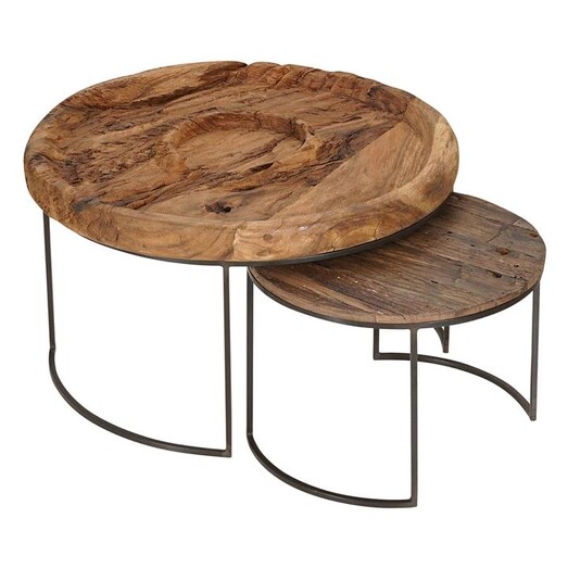 Picture of Suar Coffee Table (Set of 2) Metal Black/Brown SLH Picture of Suar Coffee Table (Set of 2) Metal Black/Brown SLH