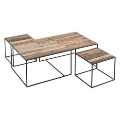 Picture of Sublime Nesting Coffee Table (Set of 3) Metal Brown/Black SLH