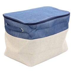 Picture of Suite Folding Storage Polyester Natural/Blue Urban Lines