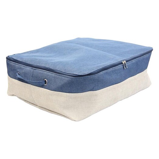 Picture of Suite Folding Underbed Storage Polyester Natural/Blue Urban Lines