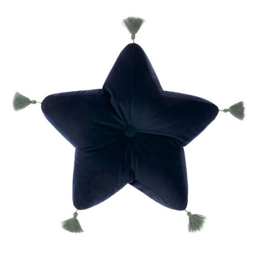 Picture of Super Nova Tasselled Star Novelty Cushion in Navy Blue by Linen House Kids