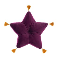 Picture of Super Nova Tasselled Star Novelty Cushion in Purple by Linen House Kids