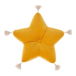 Picture of Super Nova Tasselled Star Novelty Cushion in Yellow by Linen House Kids