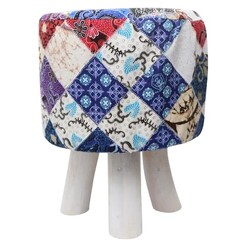 Picture of Suran Batick Stool Fabric Blue/Natural Whiskey Boyd Design
