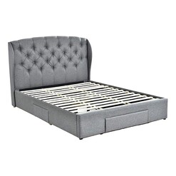 Picture of Sutton Bed & Drawers Fabric Grey HEQS