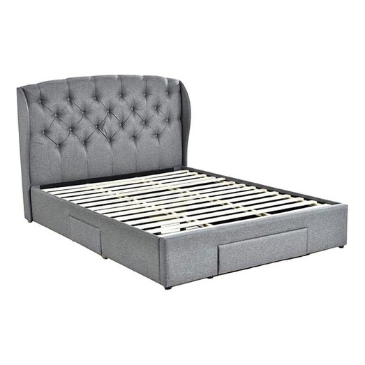 Picture of Sutton Bed & Drawers Fabric Grey HEQS