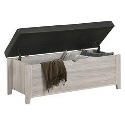 Picture of Sven Storage Ottoman MDF White Wash E-living