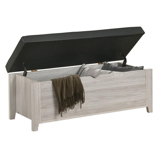 Picture of Sven Storage Ottoman MDF White Wash E-living Picture of Sven Storage Ottoman MDF White Wash E-living