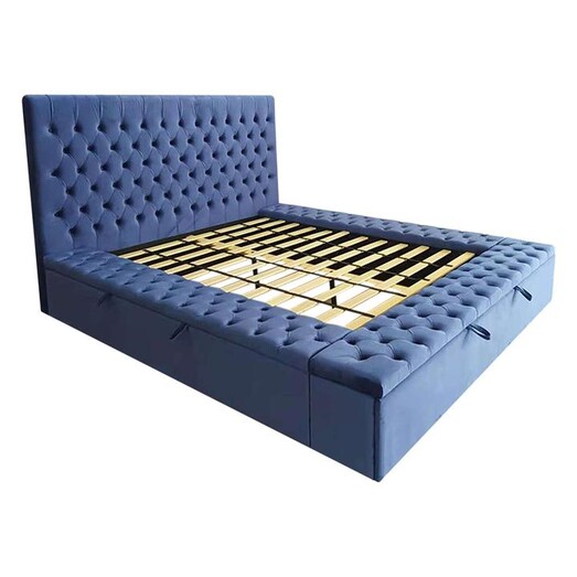 Picture of Svend Tufted Velvet Bed Navy Blue Rothbury Home Picture of Svend Tufted Velvet Bed Navy Blue Rothbury Home