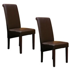 Picture of Swiss Dining Chair, Brown (Set of 2) Faux Leather Rothbury Home