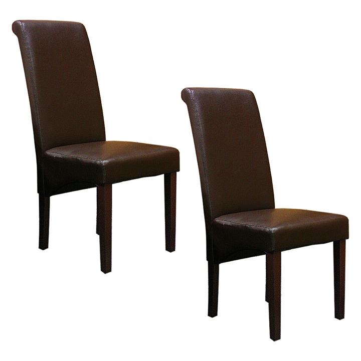 Picture of Swiss Dining Chair, Brown (Set of 2) Faux Leather Rothbury Home