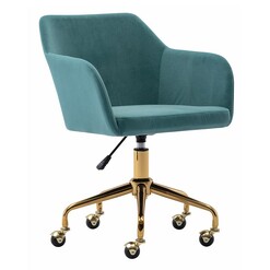 Picture of Tabitha Velvet Office Chair Aqua Blue Emporium Oggetti