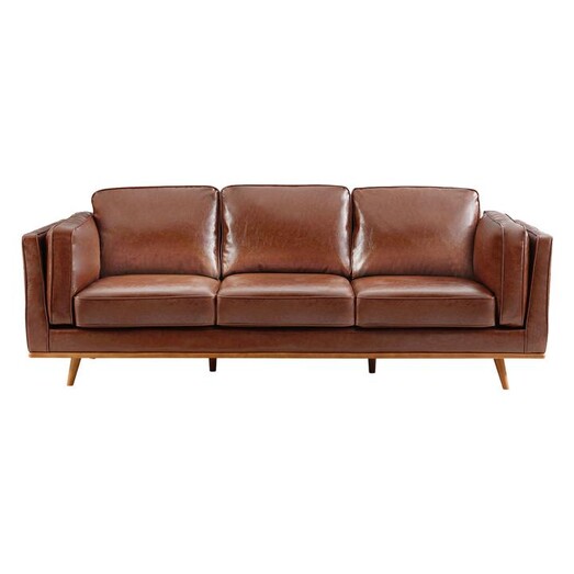 Picture of Tacoma 3 Seater Sofa, PU Leather, Brown Faux Leather Rothbury Home