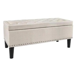 Picture of Taelor Storage Ottoman, Taupe Fabric Resort Living
