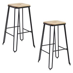 Picture of Taim Bar Stool (Set of 2) Metal Black Emporium Oggetti