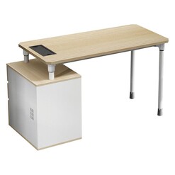 Picture of Talco Workstation with Bottom Drawer Melamine Golden Teak/White Iniko