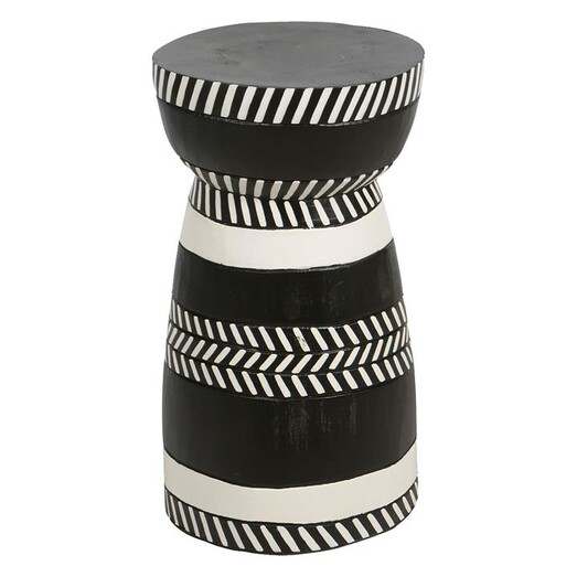 Picture of Tali Wooden Stool Black/White Casa Uno