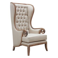 Picture of Tall Wing Armchair, Weathered Oak Fabric Hudson Furniture