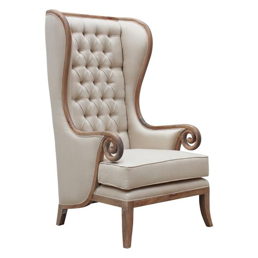 Picture of Tall Wing Armchair, Weathered Oak Fabric Hudson Furniture
