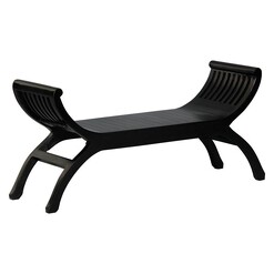 Picture of Tao Dark Timber Double Seater Stool Mahogany Black Kayu Estate