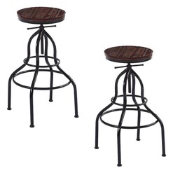 Picture of Tara Set of 2 Adjustable Bar Stools Oak Levede