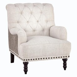 Picture of Tarnelle Faux Leather Upholstered Armchair Polyester Beige Jasper Home Living