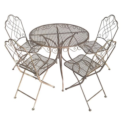 Picture of Tavola 5-Piece Table & Chair Set in Antique Brown by The Complete Garden Picture of Tavola 5-Piece Table & Chair Set in Antique Brown by The Complete Garden
