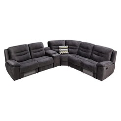 Picture of Taylor Corner Recliner Sofa Faux Leather Dark Grey Rothbury Home