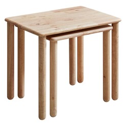 Picture of Teammate Nesting Table (Set of 2) Solid Wood Natural The Import Depot
