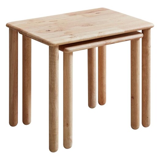 Picture of Teammate Nesting Table (Set of 2) Solid Wood Natural The Import Depot