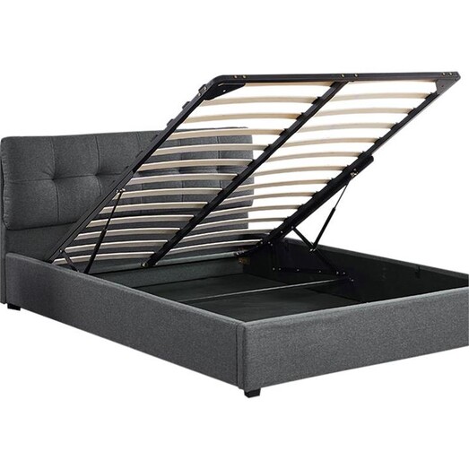 Picture of Teodros Upholstered Queen Storage Bed with Gas Lift MDF Charcoal Levede Picture of Teodros Upholstered Queen Storage Bed with Gas Lift MDF Charcoal Levede