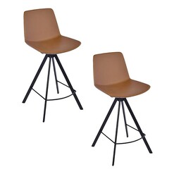 Picture of Teramo Faux Leather Kitchen Stools (Set of 2) in Brown by casabona