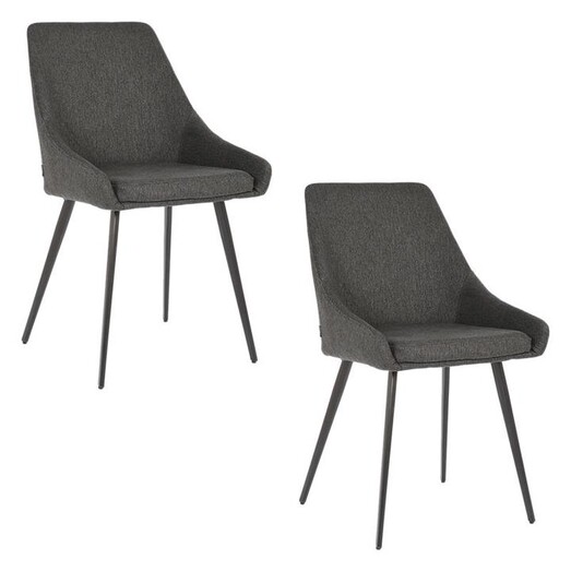 Picture of Terry Set of 2 Upholstered Dining Chairs Fabric Black casabona
