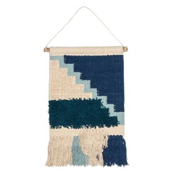 Picture of Tetris Cotton Weave Wall Hanging in Blue by Emporium