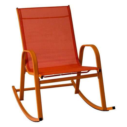 Picture of Textilene High Back Outdoor Rocking Chair Fabric Orange/Black Dreamo Living