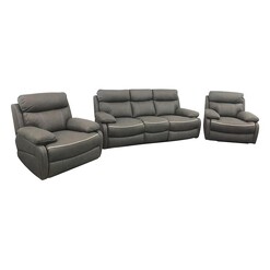 Picture of Theodore 3-Piece Upholstered 3 Seater Sofa & Recliners Set in Ash by Rothbury Home