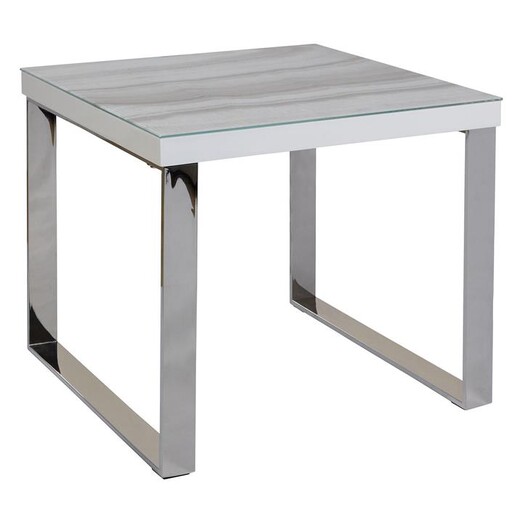 Picture of Thermin Marble Side Table White Bay Road Designs