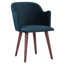 Picture of Thoura Dining Chair, Walnut Legs Fabric Dark Green Iniko