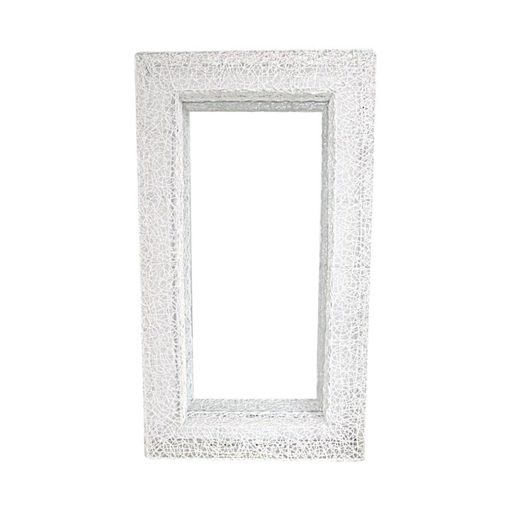 Picture of Thread Mirror, Rectangle Fabric White Mes Homewares