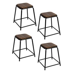Picture of Timu Stackable Bar Stool (Set of 4) Wood Black Resort Living