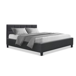 Picture of Tino Bed Frame Fabric - Charcoal Double