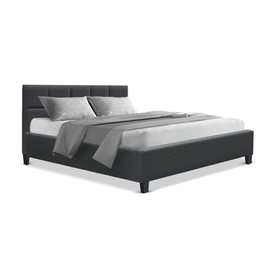 Picture of Tino Bed Frame Fabric - Charcoal Double