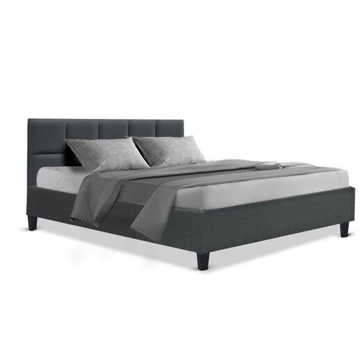 Picture of Tino Bed Frame Fabric - Charcoal Queen