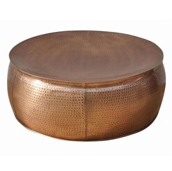 Picture of Titan Bronze Hammered Look Round Metal Coffee Table 80cm