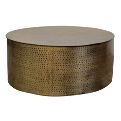 Picture of Titan Golden Hammered Metal Round Coffee Table