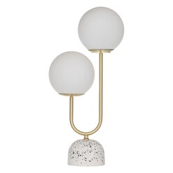 Picture of Tivoli Duo Glass Sphere Table Lamp in White by Amalfi