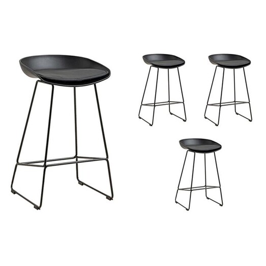Picture of Tobi Set of 4 Kitchen Stools in Black by casabona