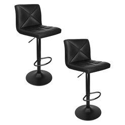 Picture of Togo Bar Stool (Set of 2) Faux Leather Black Resort Living